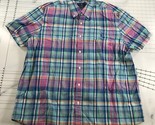 Polo Ralph Lauren Button Down Shirt Mens 2XL Blue Green Purple Plaid Oxford - $27.80