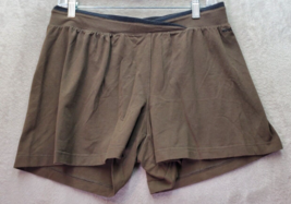 Reebok Activewear Short Womens Medium Brown Play Dry Elastic Waist Mid Rise Logo - £10.93 GBP