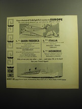 1958 Home Lines Cruise Ad - Your choice of 3 delightful routes to Europe - £13.82 GBP