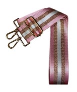  5 Stripe Crossbody Adjustable Detachable Purse Bag Strap Pink White Ros... - $33.85 CAD