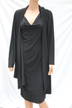 Nwot Jessica Howard Womens 16W Black Sheath Dress Attached Jacket Long Sleeve - £20.04 GBP
