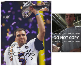 Joe Flacco signed Baltimore Ravens football 8x10 photo Proof COA autogra... - £87.25 GBP