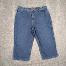 Gloria Vanderbilt Jeans Women sz 16 Blue Amanda Capri Cropped Pants Stretch - $18.99