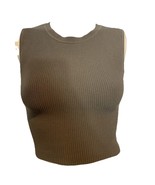 Babaton Green Ribbed Knit Round Neck Sleeveless Cropped Knit Top Size XS - $517.69 MXN