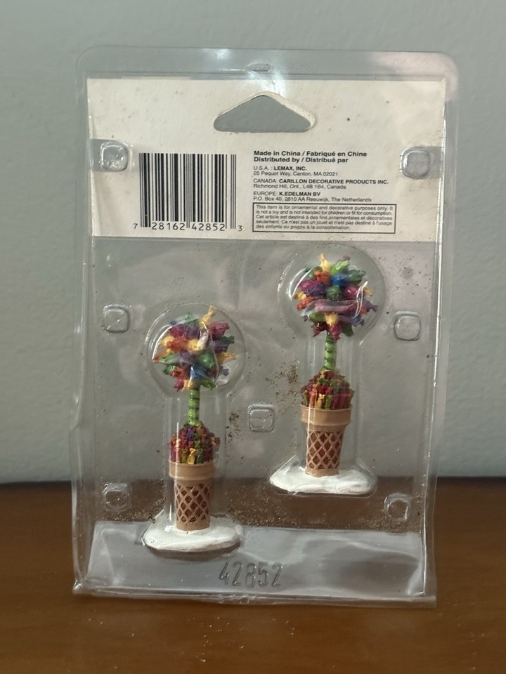 VTG Retired 2004 LEMAX Toffee Topiary Set /2 Christmas Sugar & Spice Village MIB Item image 4