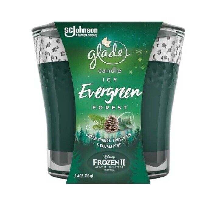 Glade Glass Jar Candle, Icy Evergreen Forest, 3.4 Oz. - £7.04 GBP