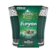 Glade Glass Jar Candle, Icy Evergreen Forest, 3.4 Oz. - £7.13 GBP