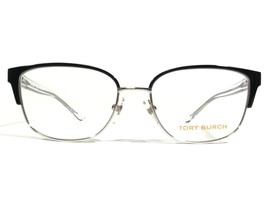 Tory Burch TY 1052 3059 Brille Rahmen Schwarz Klar Silber Quadratisch 51-16-135 - £36.37 GBP
