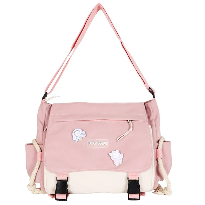 Fashion Canvas Messenger Bag Handbags Woman Harajuku Shoulder Bag Studen... - $27.42