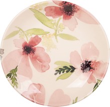 9.5 Inch Pink Hand Paint Flower Pasta Bowl Set of 6 Made In Portugal - £63.12 GBP