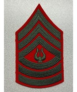 CIRCA 1959-1992, USMC, MASTER SERGEANT, MUSICIAN, CHEVRON, GREEN ON RED ... - $13.59 CAD