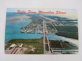 Hello From Marathon Shores, Community Along Florida Keys, Airview Postcard - £3.47 GBP