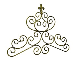 Scratch &amp; Dent Bronze Finish Fleur De Lis Scroll Wall Plaque 23 in. - £31.64 GBP