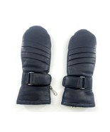 Vintage Aris Leather Mittens Mens Large Black Leather Winter Warm Snow USA - $39.00 CAD