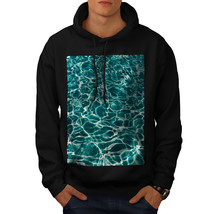 Wellcoda Blue Ocean Sea Art Mens Hoodie, Ocean Casual Hooded Sweatshirt - $32.68+