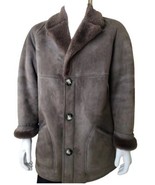 Jacques Jekel Shearling Coat Mens 40 Brown Sheepskin Rancher Jacket Leather - £197.90 GBP