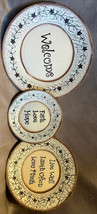 3 Wood Hanging Plates Welcome - Faith Love Hope-Live Well Laugh Often Lo... - $17.37