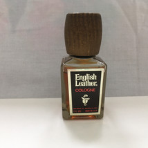 vintage English leather cologne  retro mens fragrance glass bottle wood lid - $21.73