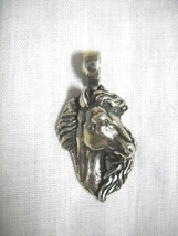 Equestrian Pony Horse Head Flowing Mane Equine Usa Pewter Pendant Necklace - £7.93 GBP