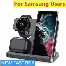 3 in 1 Wireless Charger Stand for Samsung S23 S22 S21 S20 Ultra Note Galaxy - £33.16 GBP