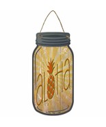 Aloha Pineapple Novelty Metal Mason Jar Sign - $337.42 MXN