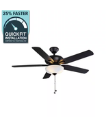 Holly Springs 52 In. LED Matte Black Ceiling Fan - $2,645.71 MXN