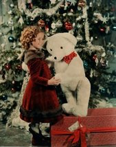 Shirley Temple Teddy Bear Christmas 8x10 Photo K4288 - £7.69 GBP