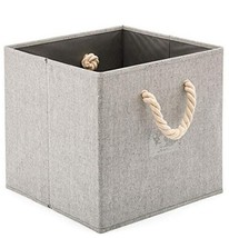 EZOWare™ ~ 12&quot; ~ Foldable ~ Storage Cube/Bin ~ Rope Handles ~ GRAY Herri... - $644.37 MXN