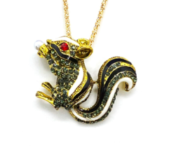 Black &amp; White SQUIRREL Pendant Necklace - $13.75