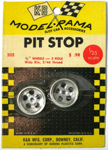 1965 K&amp;B Aurora 1:24 Slot Car Pit Stop Parts 5-HOLE Wide Rim 5/40 Wheel Set 202 - £10.95 GBP
