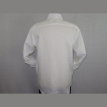 Mens 100% Linen Summer Shirt J.Valintin Turkey-Usa High Collar OBR78-01 White image 6