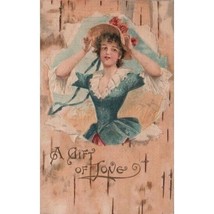 Valentine Victorian Era Postcard Posted 1906 Embossed A Gift Of Love - $12.99