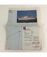 Vintage Carnival Cruise Original Mardi Gras Ship Bermuda Triangle Map Si... - $197.95