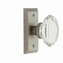 Passage Studio Plate with Oval Clear Crystal Knob in Satin Nickel, Door ... - $79.20