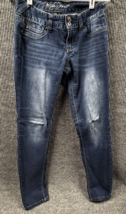 Ariya Jeans Womens  7/8 (30x30) Blue Denim Pants 5 Pocket Embroidered Design - £18.79 GBP