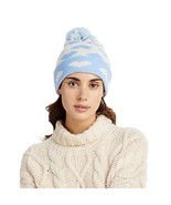 Heart Jacquard Cuffed Hat Blue New - $27.98