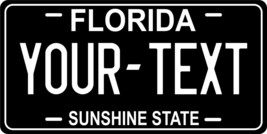 Florida Black White License Plate Personalized Custom Car Bike Motorcycle Moped - £8.64 GBP+