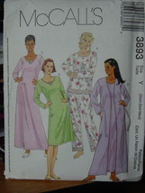 Sewing Pattern Xs-Med (4-14 Misses) Pajamas, Nightgown, Robe UNCUT 3893 - £3.98 GBP