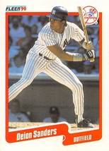 1990 Fleer #454 Deion Sanders RC Rookie Card New York Yankees ⚾ - £0.70 GBP