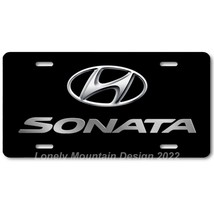 Hyundai Sonata Inspired Art on Black FLAT Aluminum Novelty Car License Tag Plate - £14.13 GBP