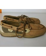 Sperry Top Siders Bluefish Women&#39;s Brown &amp; Tan Leather Comfort Shoes Siz... - $12.86