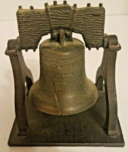 Vintage Cast Metal Liberty Bell Ringer Desktop Souvenir - Penncraft  3.5&quot; Tall - £11.63 GBP