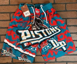 DETROIT PISTONS Mitchell &amp; Ness Jumbotron 2.0 Sublimated Basketball Shorts ~New~ - £49.92 GBP