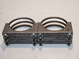 6 Quantity of 4&quot; Exhaust Clamps 3/8&quot; Threaded Ends 0.9lbs Each (6 Quantity) - $47.99