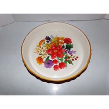 PIONEER WOMAN PIE PAN STONEWARE FLORAL WINTER BOUQUET GOLD DETAILS - $14.00