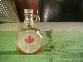 Vintage Pure Canadian Maple Syrup Glass Bottle-Jar with Handle and Metal... - £7.84 GBP