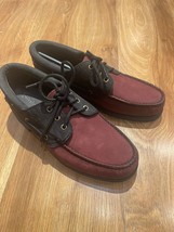 Timberland Men&#39;s Authentic Handsewn Boat Shoe Burgundy Nubuck A5WBN All Sizes - £140.74 GBP