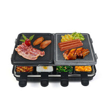 Dual Raclette Table Grill w Non-Stick Grilling Plate &amp; Cooking Stone- 8 ... - £62.10 GBP