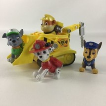 Paw Patrol Rubble Construction Vehicle 5pc Lot Figures Spin Master Rescu... - $27.18