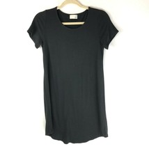 Wilfred Free T Shirt Dress Pullover Scoop Neck Short Sleeve Black Stretch Size S - £15.34 GBP